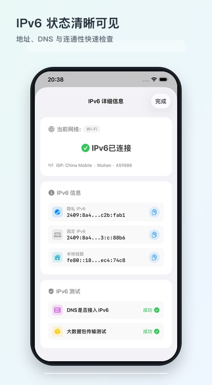 IPv6 状态清晰可见